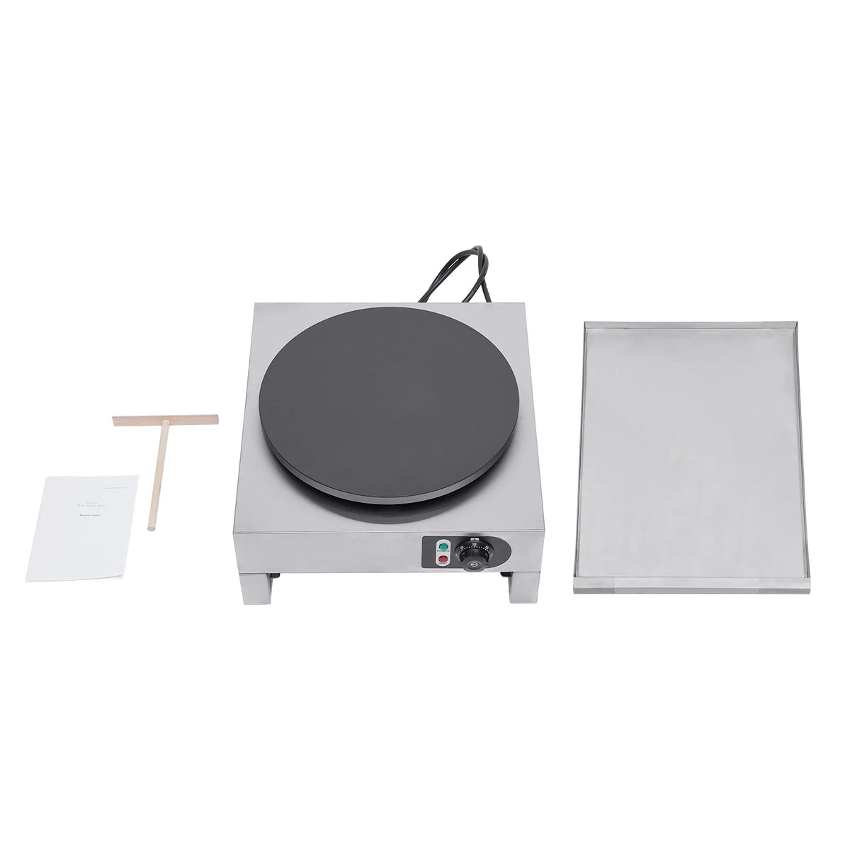 15.7" 110V Commercial Electric Pancake Machine Non Stick Single Hotplate W9621