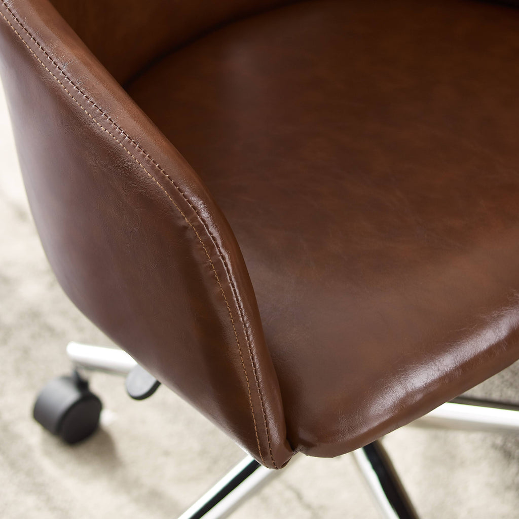 Gray Round Back Swivel Desk Chair with Caster H701