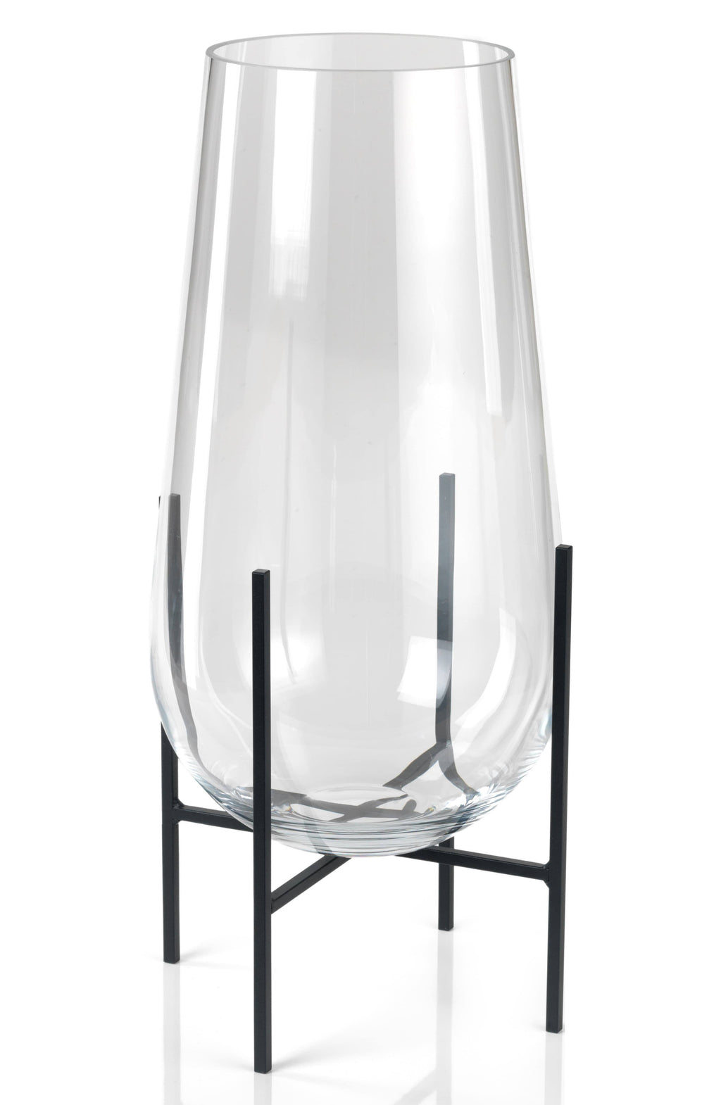 18.5-Inch Tall Vase / Hurricane on Metal Stand V999030