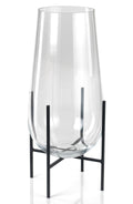18.5-Inch Tall Vase / Hurricane on Metal Stand V999030