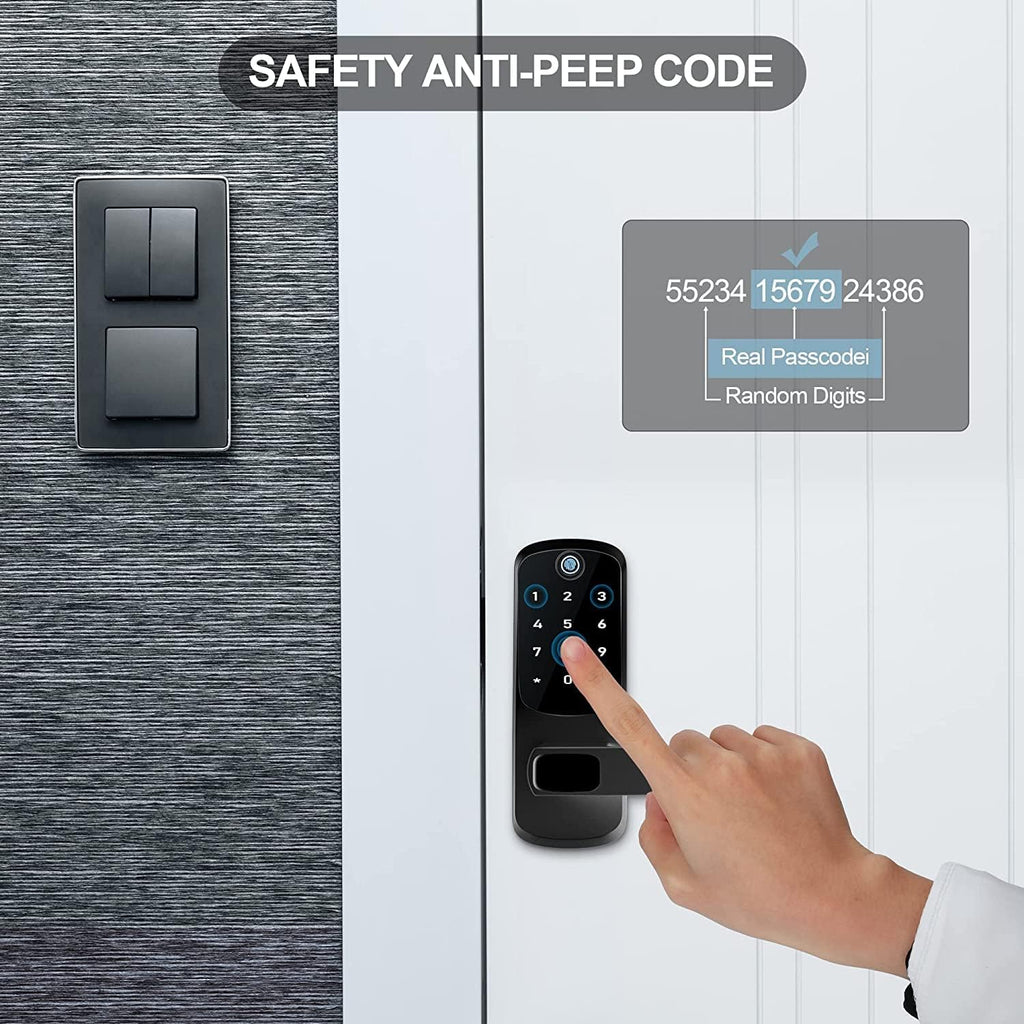 Black 5-in-1 Smart Door Lock with Keypad T94778