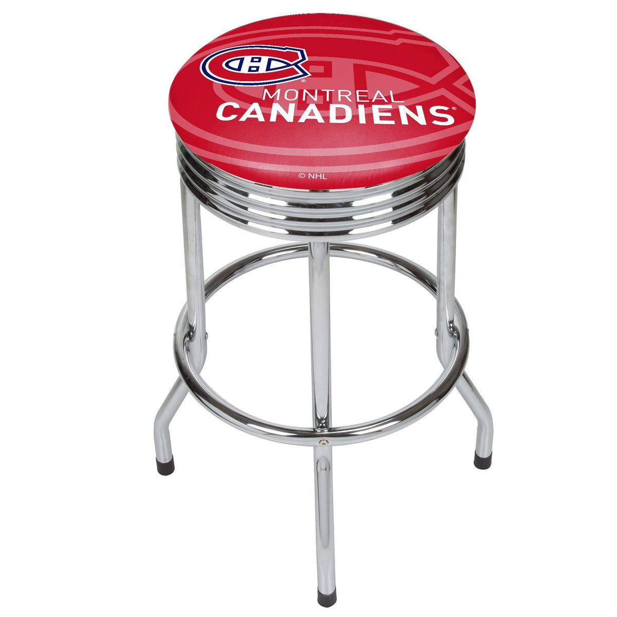 Chrome Ribbed Bar Stool Y5857