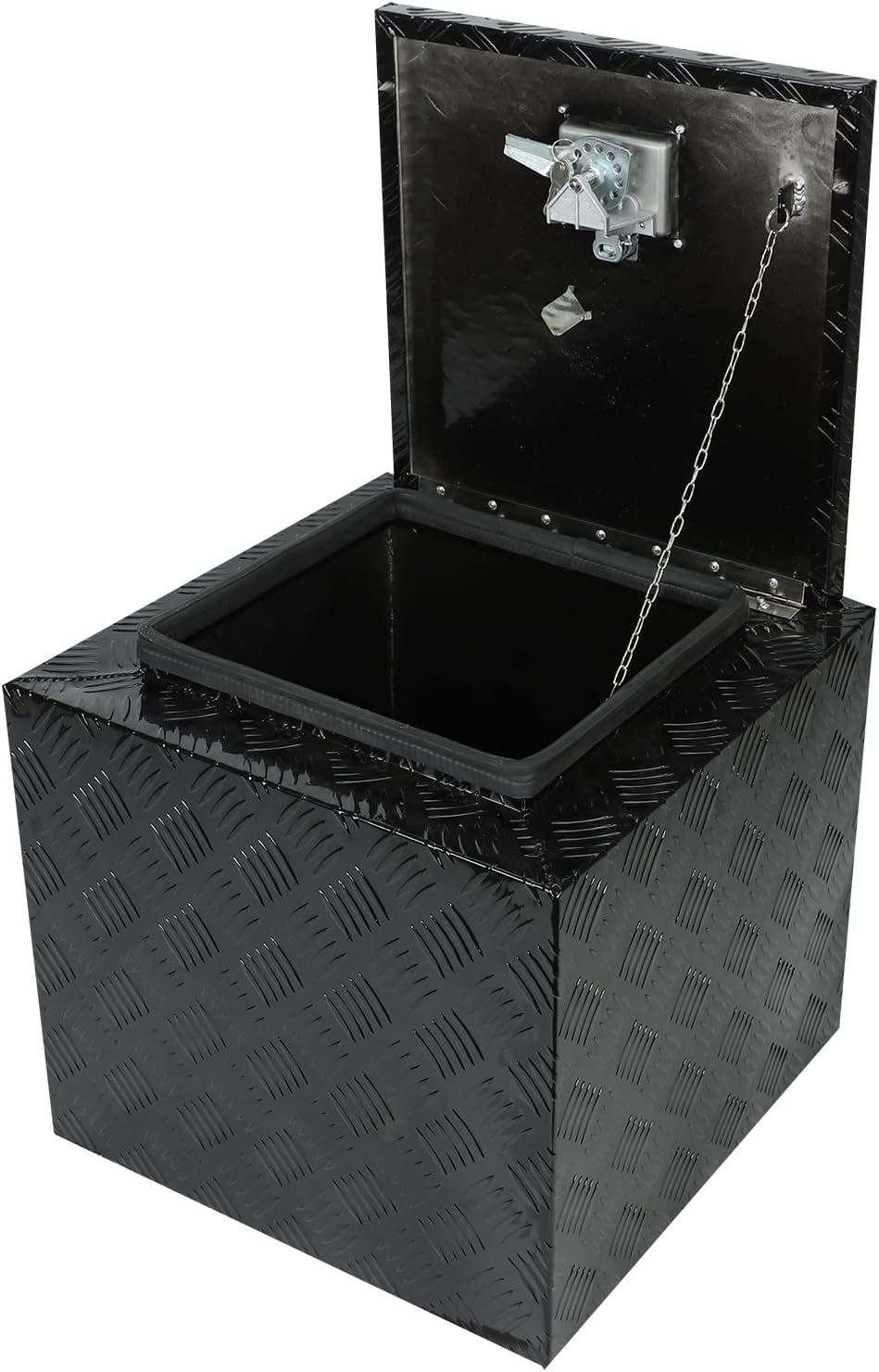 Black Aluminum 5 Bar Tread Underbody Toolbox with Lock Latch H49165
