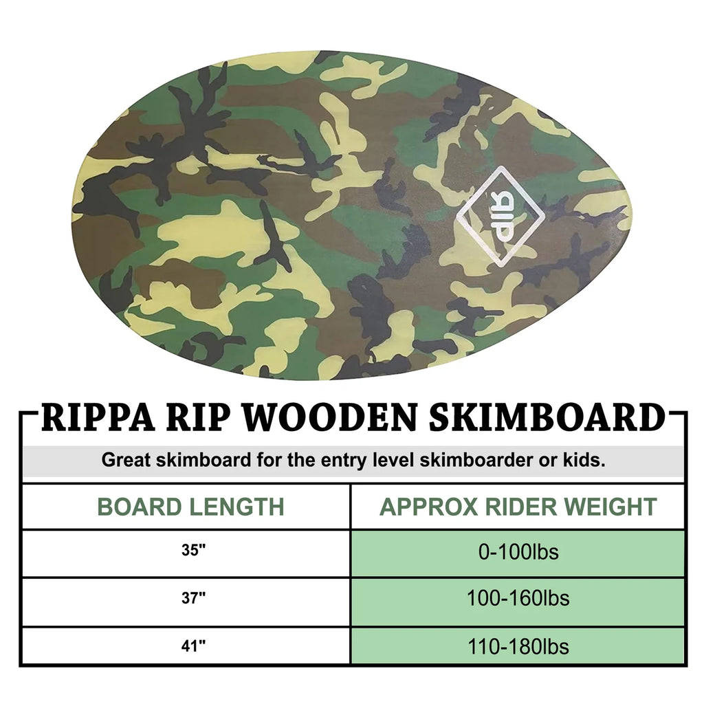 37" Camouflage Wooden Skimboard L40201