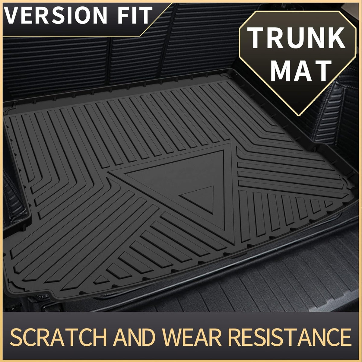 Black TPO All Weather Heavy Duty Waterproof Rear Cargo Tray Trunk Floor Mat Protector H98403