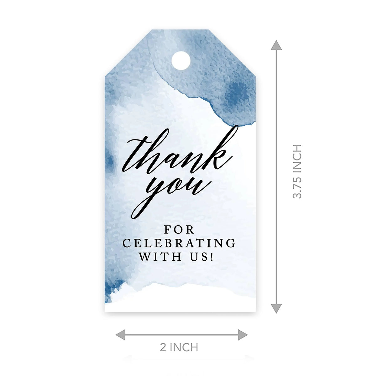Navy Blue Watercolor Cardstock Gift Tags with Bakers 100-Pk J904727
