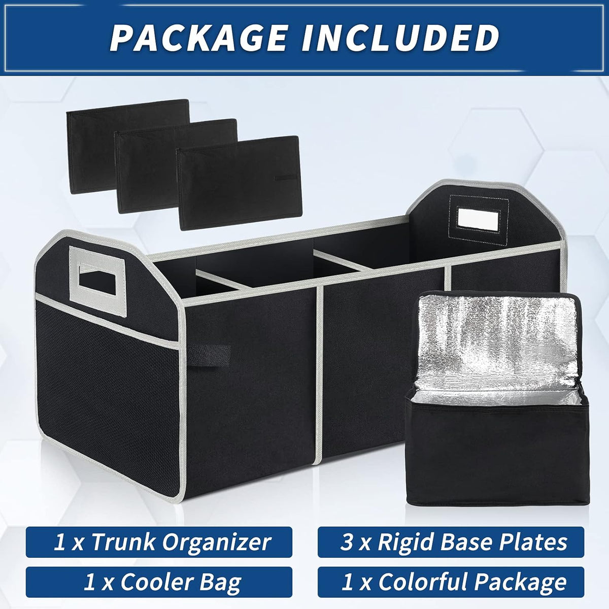 Waterproof Car Trunk Storage Organizer with Insulated Leakproof Cooler Bag B371125