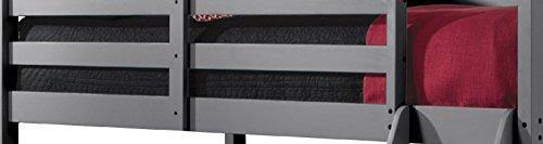 Gray Solid Hardwood Twin Over Twin Bunk Bed L3820