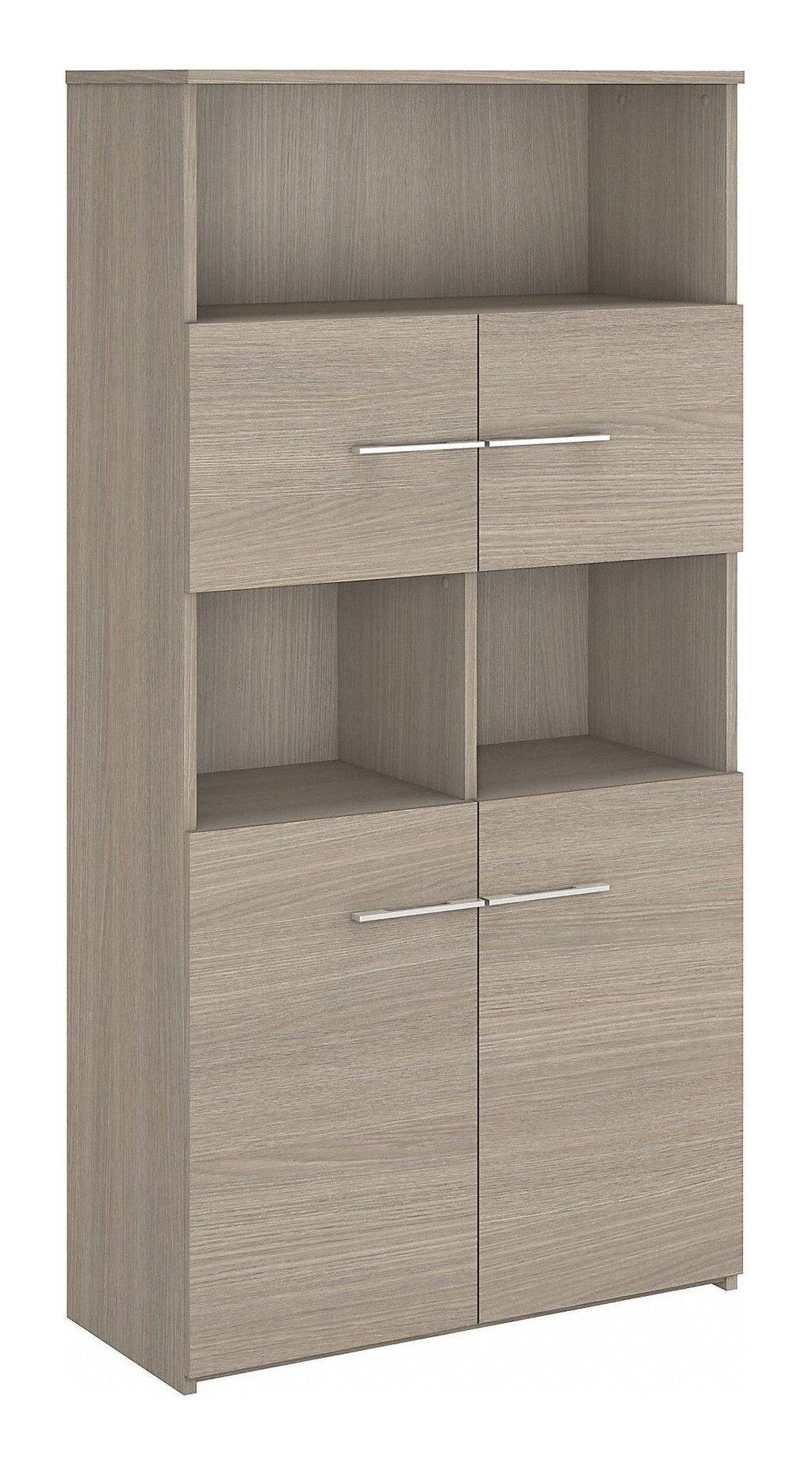 5 Shelf Bookcase with Doors, Sand Oak L2371