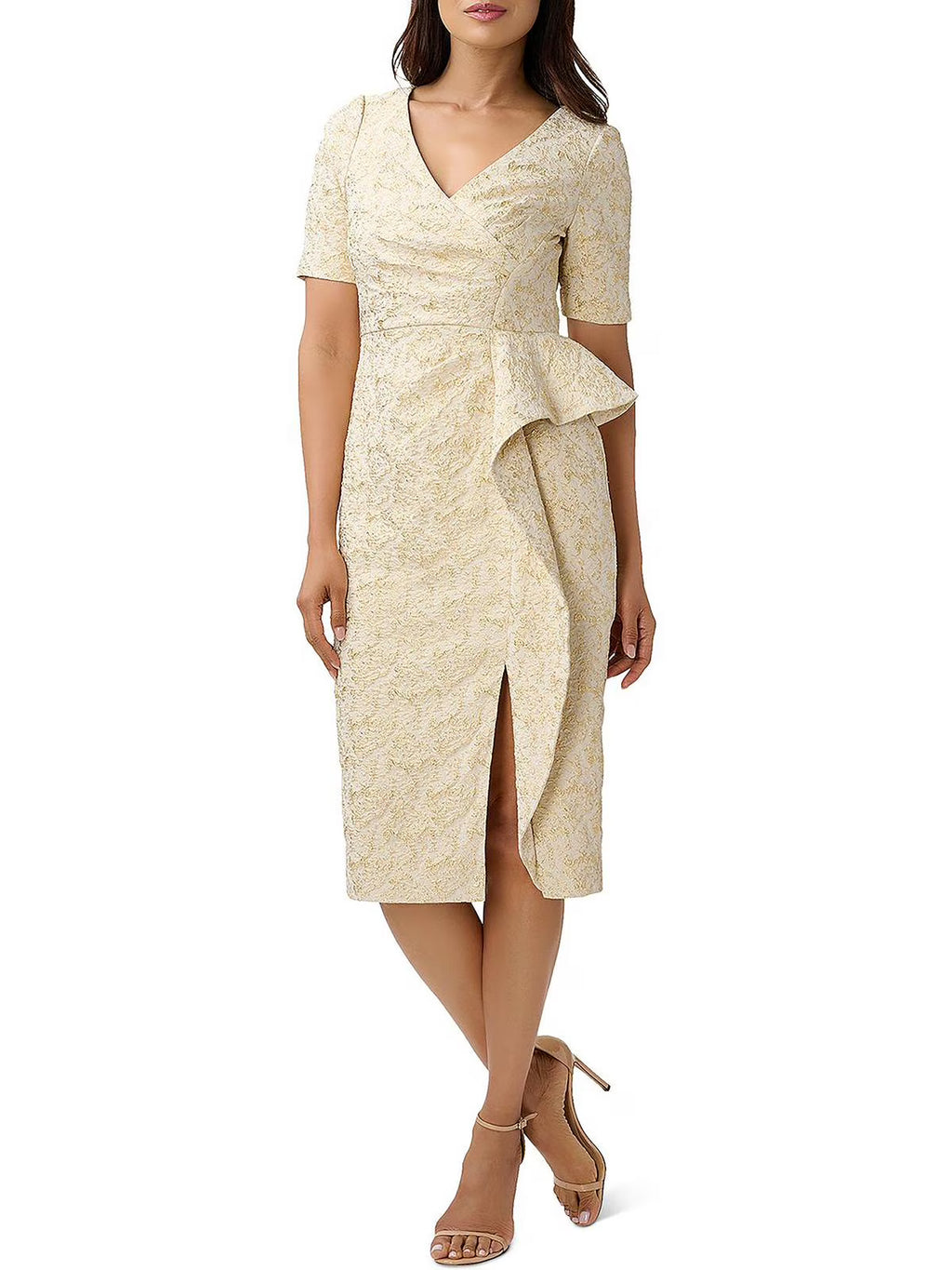 Metallic Knee Length Cocktail Dress N816197