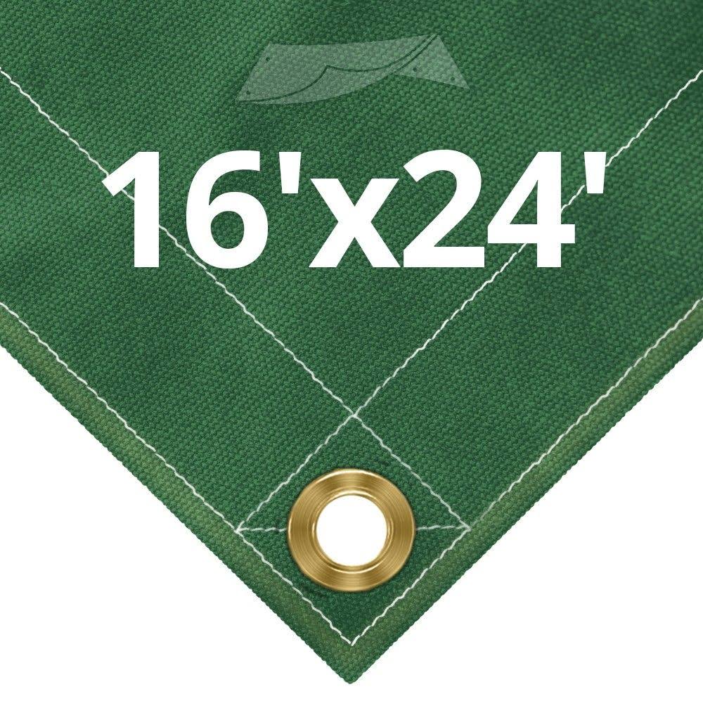 Green Canvas Tarps 16' x 24' R7279