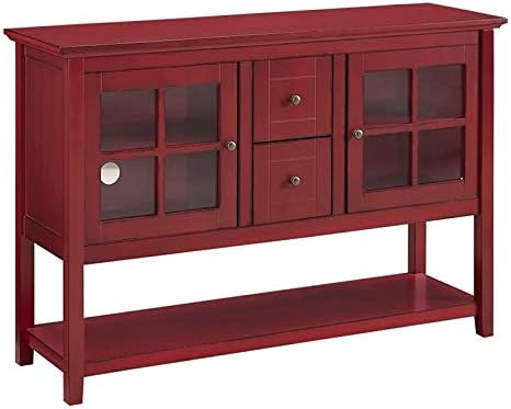 Rustic Brown Tall Credenza TV Stand Storage Cabinet O8121