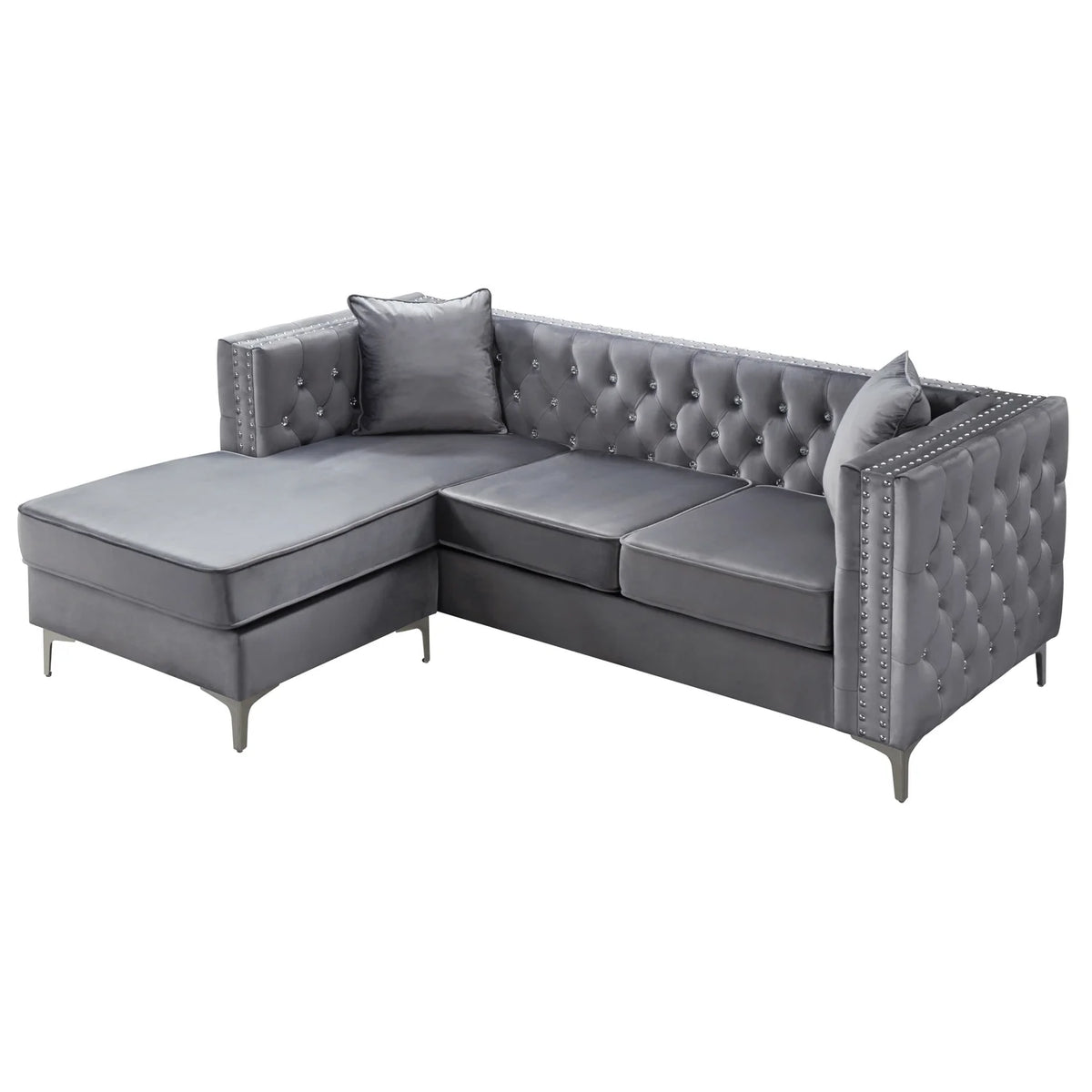 Gray Sofa Chaise S73956