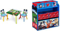 Kids Table and Chair Set with 2 Chairs and 6 Bin Toy Organizer R748
