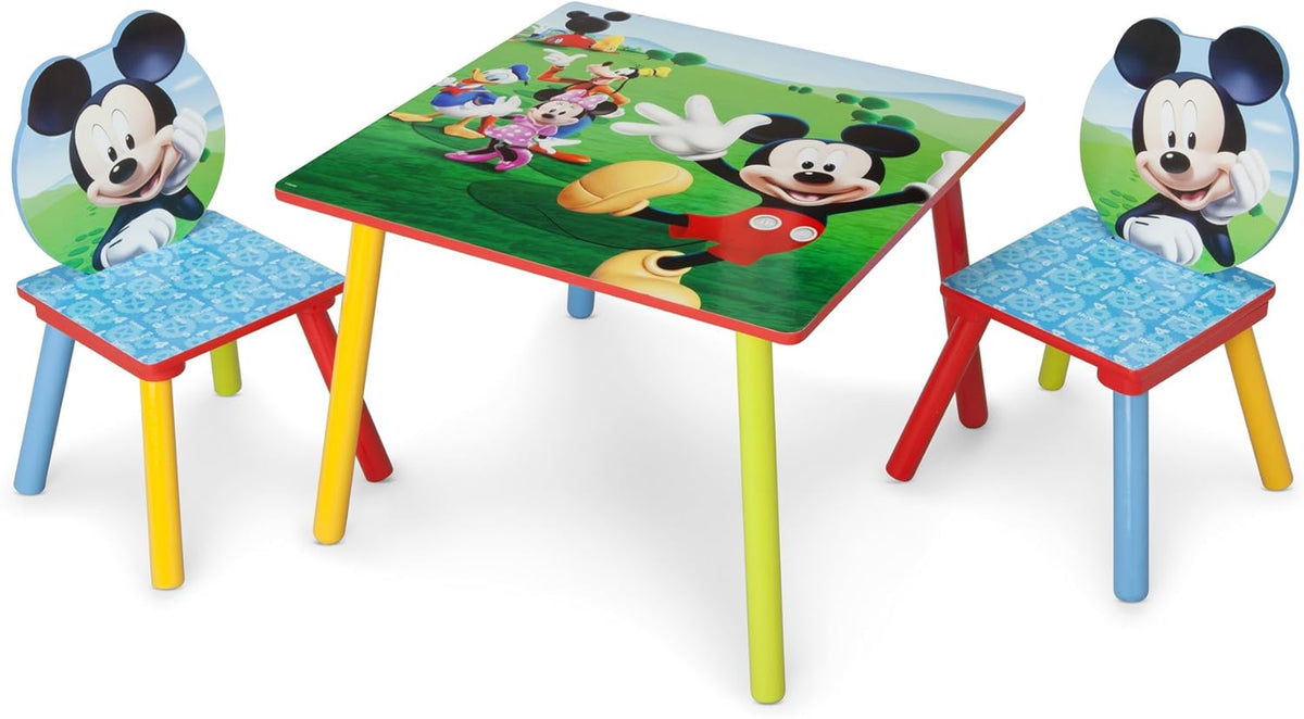 Kids Table and Chair Set with 2 Chairs and 6 Bin Toy Organizer R748