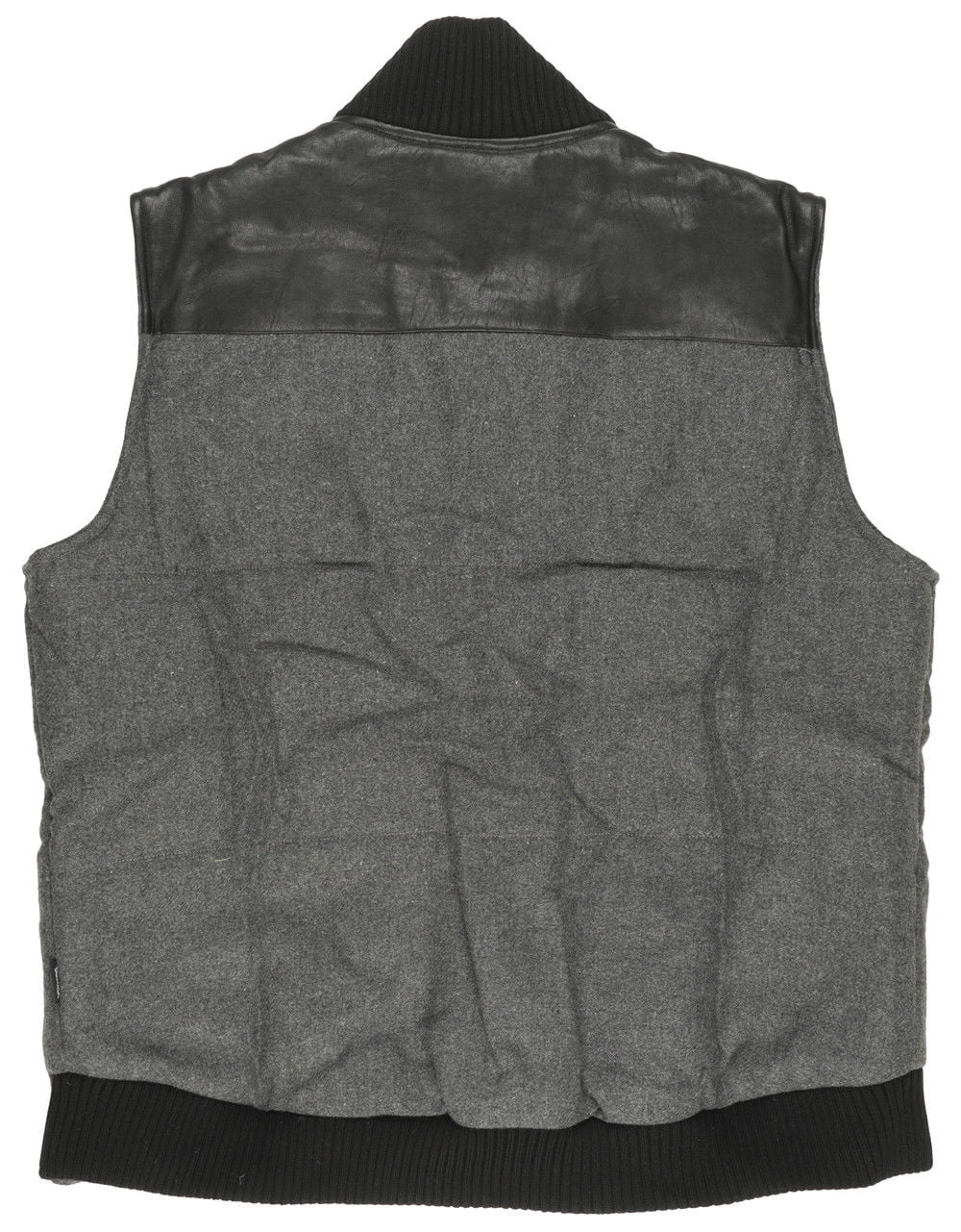 Charcoal Black Woolen Puffer Vest B137740