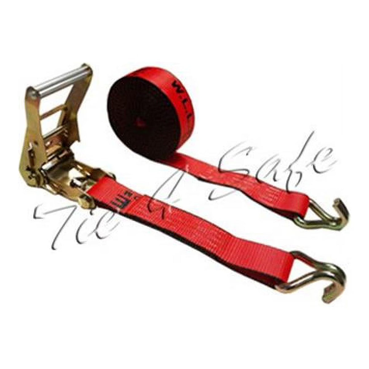 Red 10 Piece Ratchet Tie Downs with Flat Hooks R19146