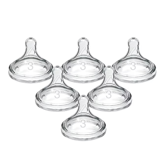 6 Pack Silicone Baby Bottle Nipple, Medium-Fast Flow T59622