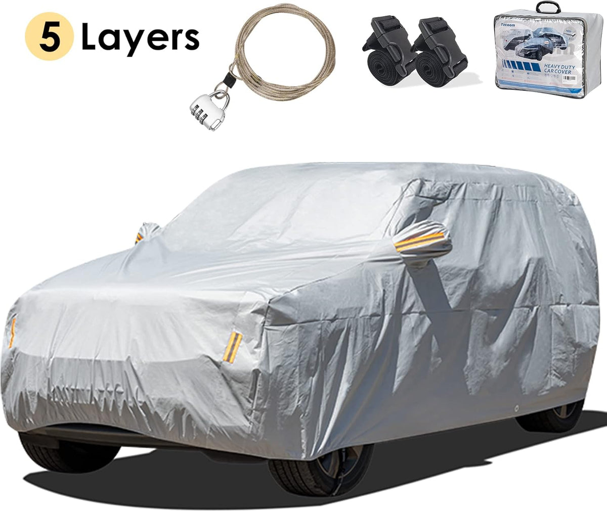 Waterproof All Weather Car Cover with Fleece Lined Lock E538927