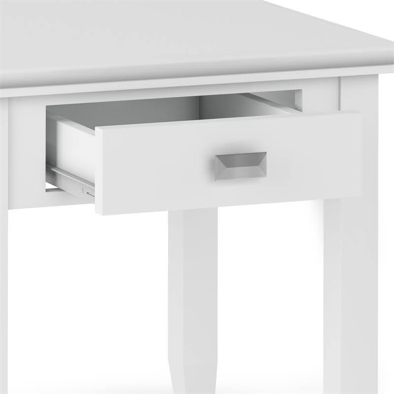 Solid Wood End Table in White R7493