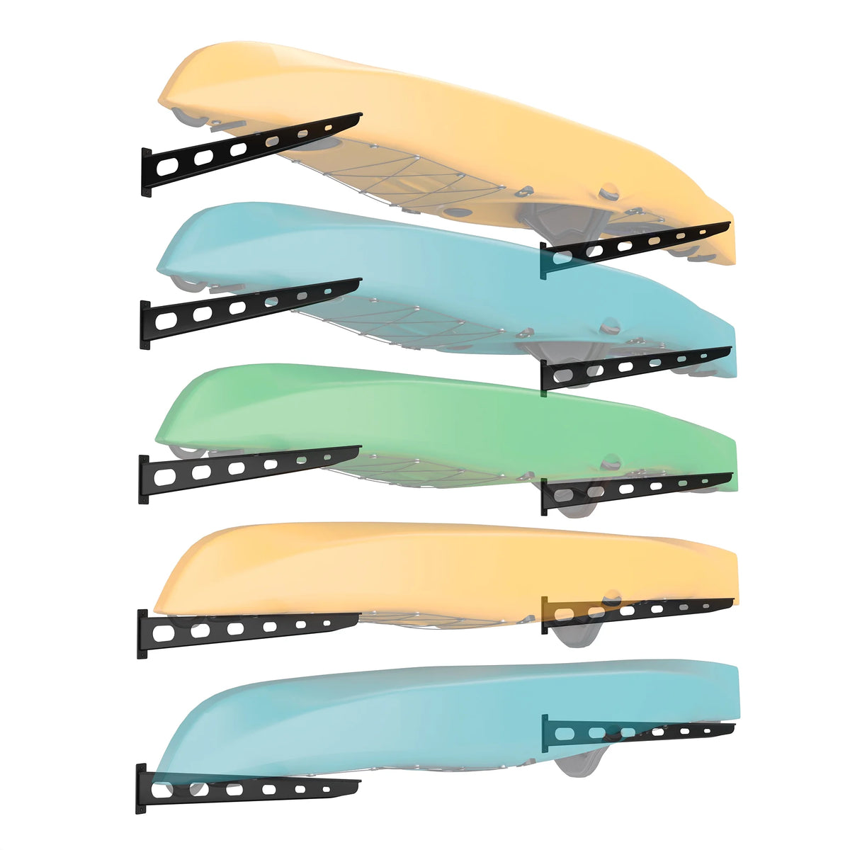 5 Pack Wall Mounted Kayak Rack 30" Arms O373