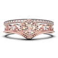 Antique Art Deco 2.00 Carat Round Cut Morganite And Diamond Moissanite Engagement Ring in 925 Sterling Silver With 18k Rose Gold Plating Y806836