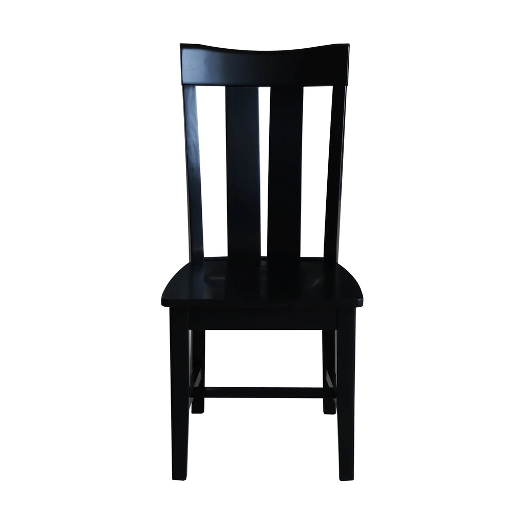 Solid Wood Dining Chairs Set of 2 in Black A2427