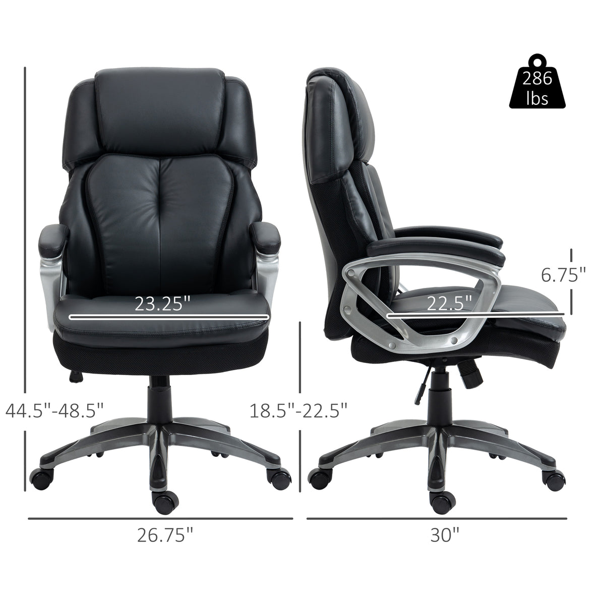 Black High Back Office Chair with Adjustable Height and Wheels Z82584