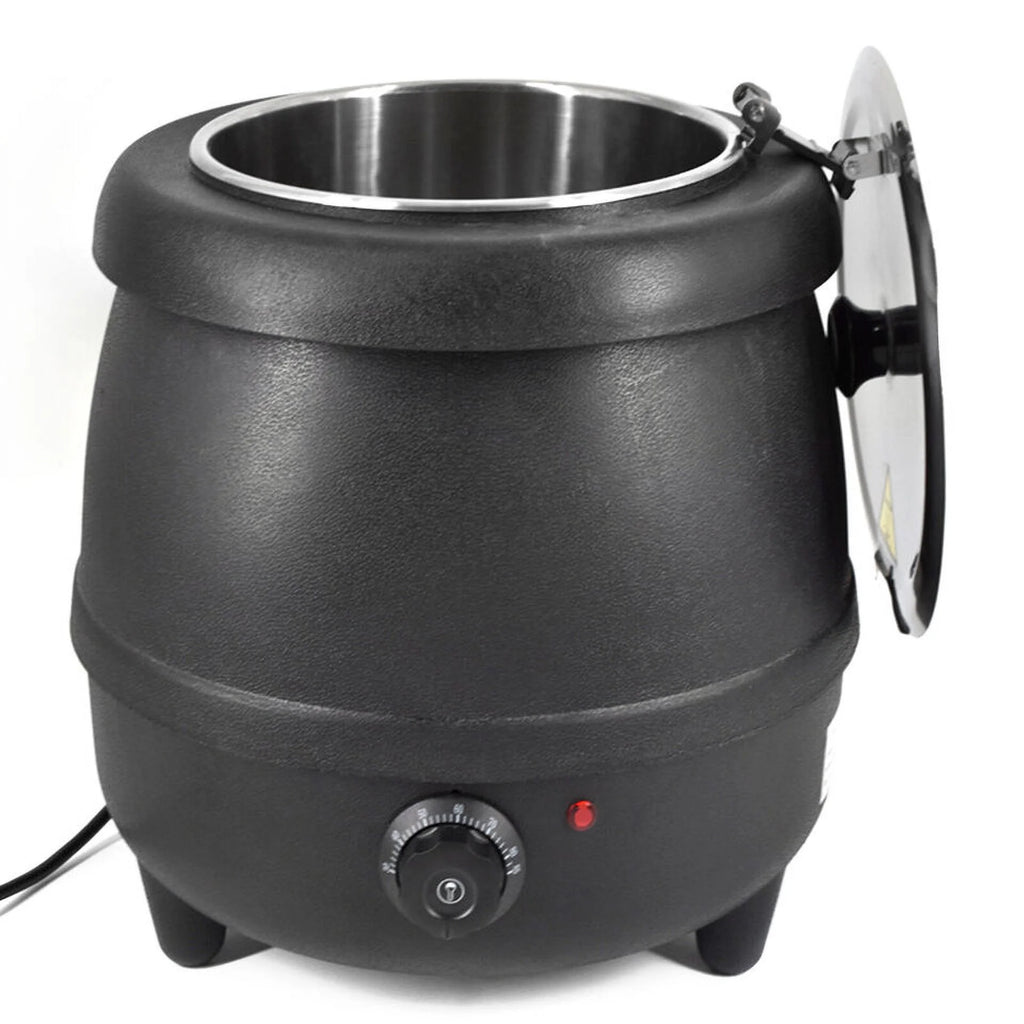 10L Commercial Electric Soup Kettle Stainless Steel 400W Black L9529