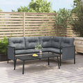 Anthracite Steel and Textilene Patio Corner Sofa W338896