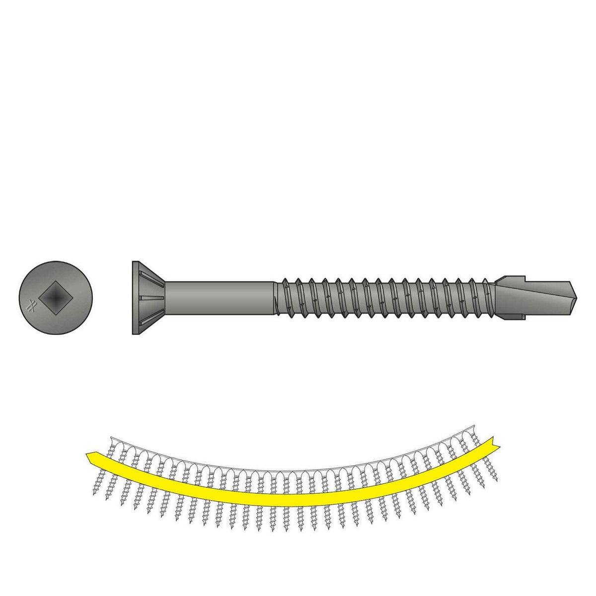 #12 x 2-3/8 inch Galv. Wood-to-Steel Screw (1000) L606