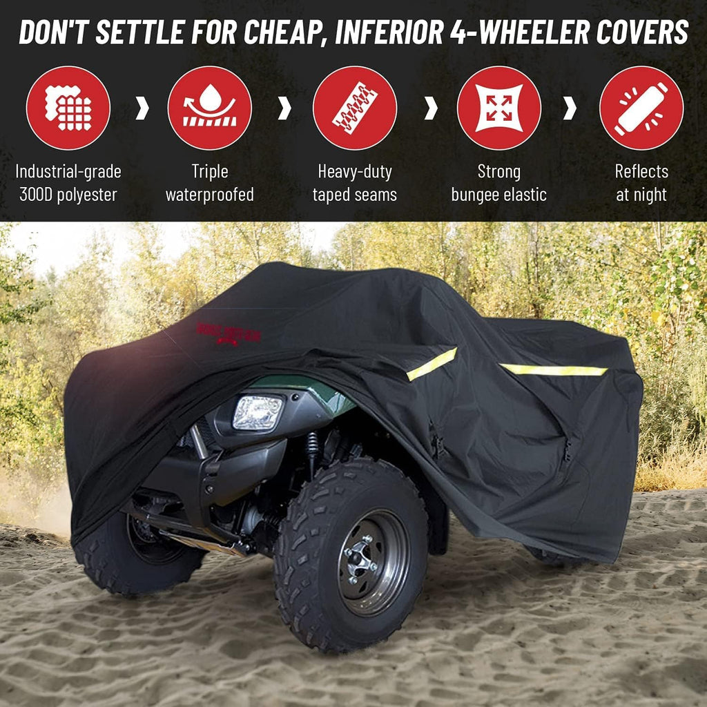 Heavy-Duty Triple-Waterproof 4 Wheeler Cover with Zipper and Vents M3409