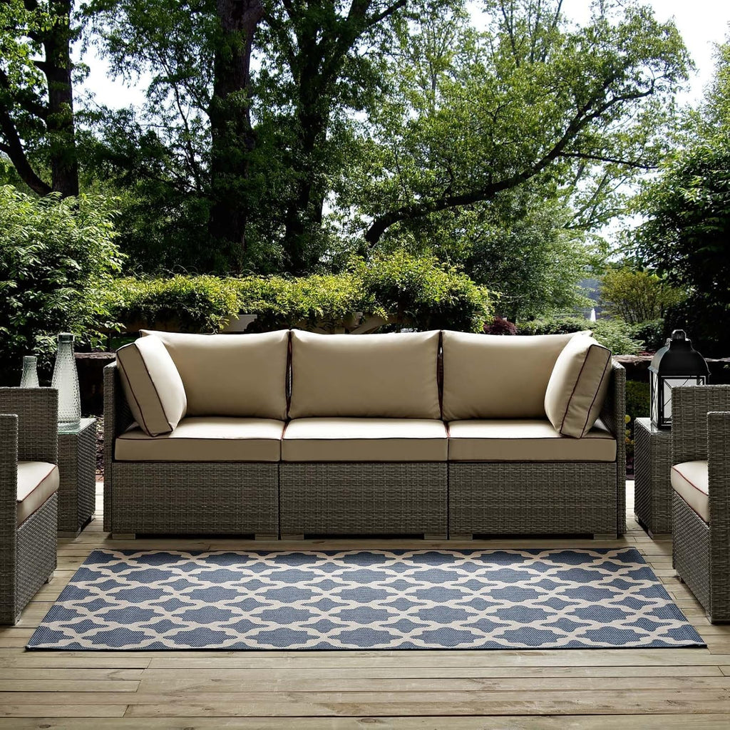 Red and Beige 8x10 Indoor and Outdoor Rug V73001