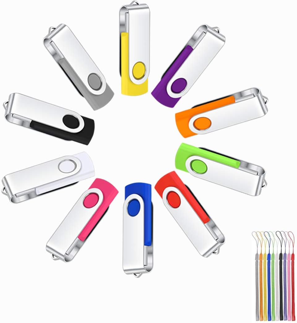 100 Pack 4GB USB Flash Drive with LED Indicator and Lanyards W63958
