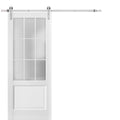 White Solid MDF Barn Door with Rail Kit D203