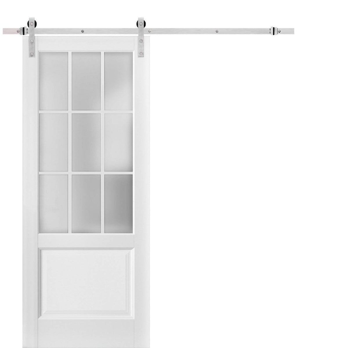 White Solid MDF Barn Door with Rail Kit D203