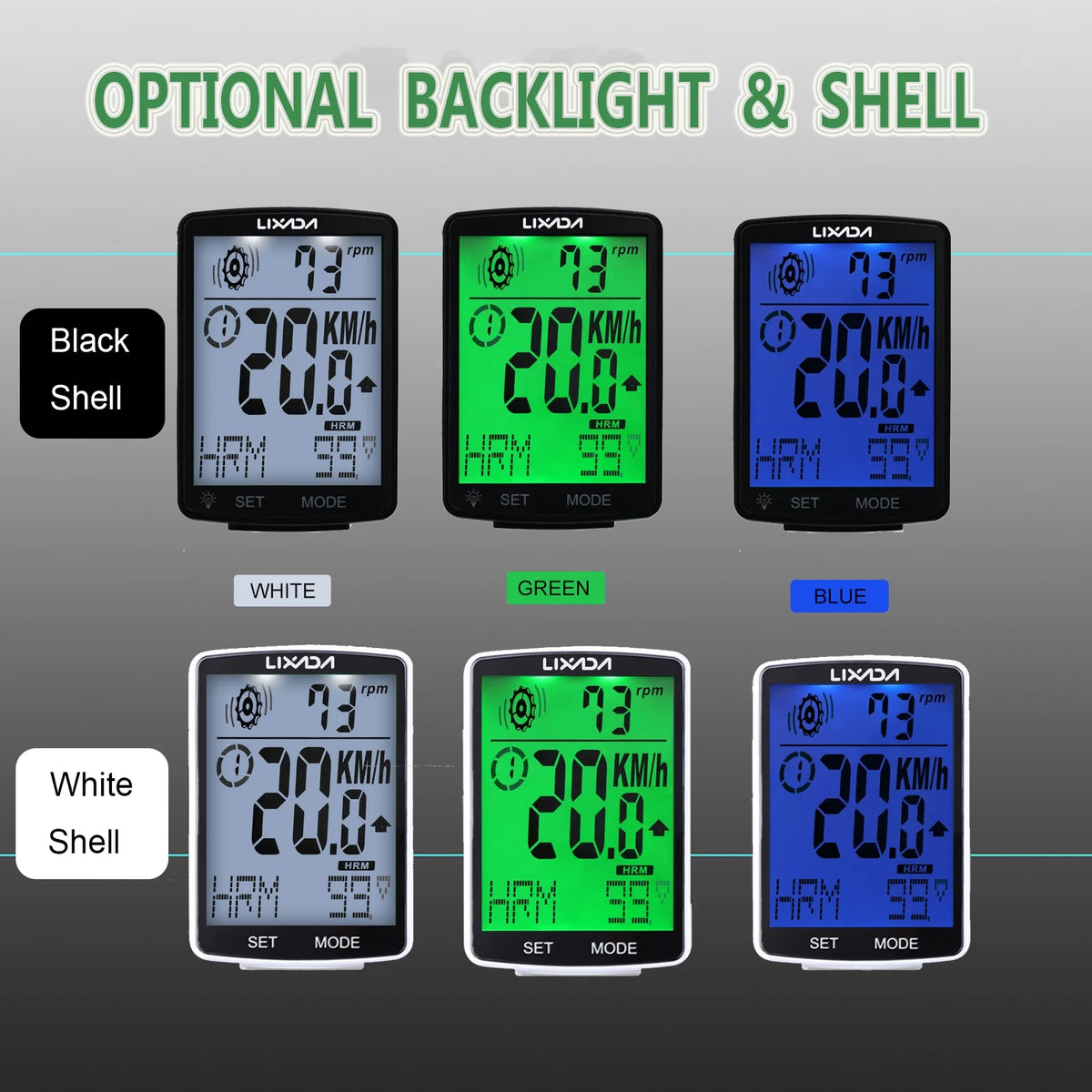 3 in 1 Wireless Bike Computer with Heart Rate Sensor Speedometer IPX7 Waterproof M8607