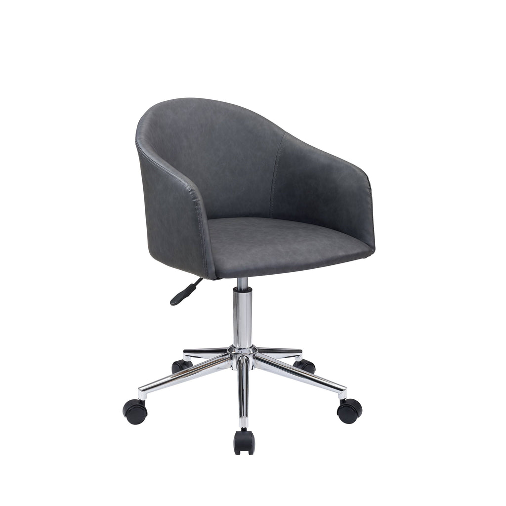 Gray Round Back Swivel Desk Chair with Caster H701