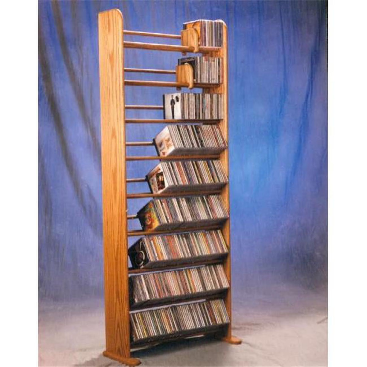 Solid Oak 9 Row CD Rack J496689