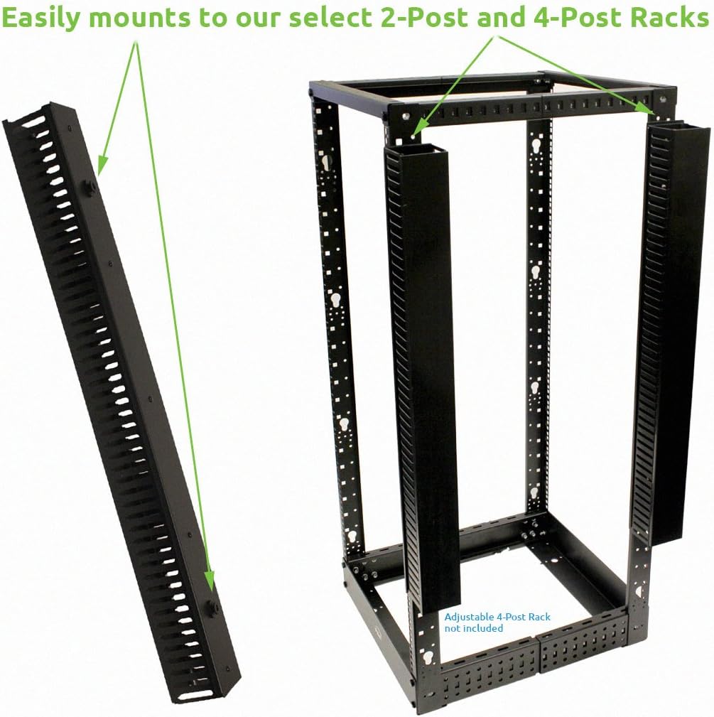 1 Channel Steel Vertical Duct Cable Manager 68 Inches Y82280