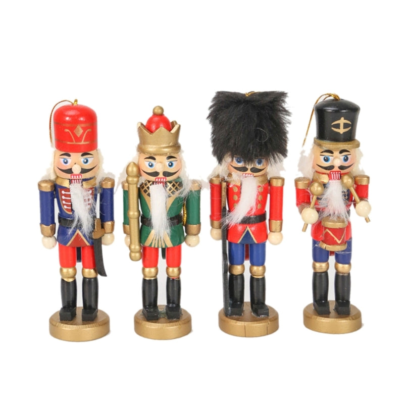 Set of 4 Wood Nutcrackers Soldier Dolls U8628