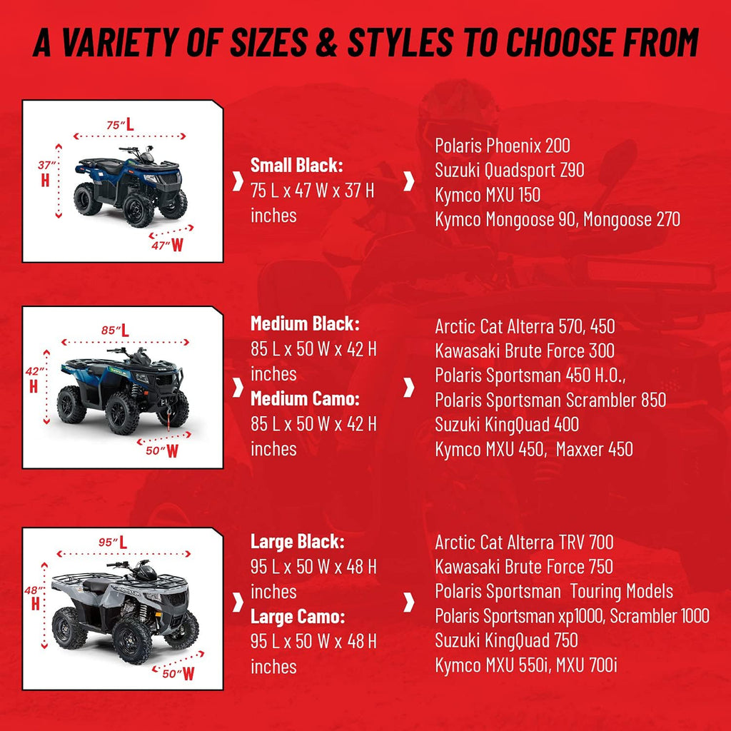 Heavy-Duty Triple-Waterproof 4 Wheeler Cover with Zipper and Vents M3409