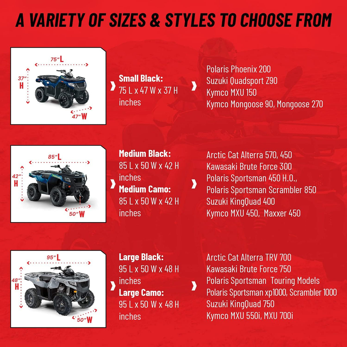 Heavy-Duty Triple-Waterproof 4 Wheeler Cover with Zipper and Vents M3409