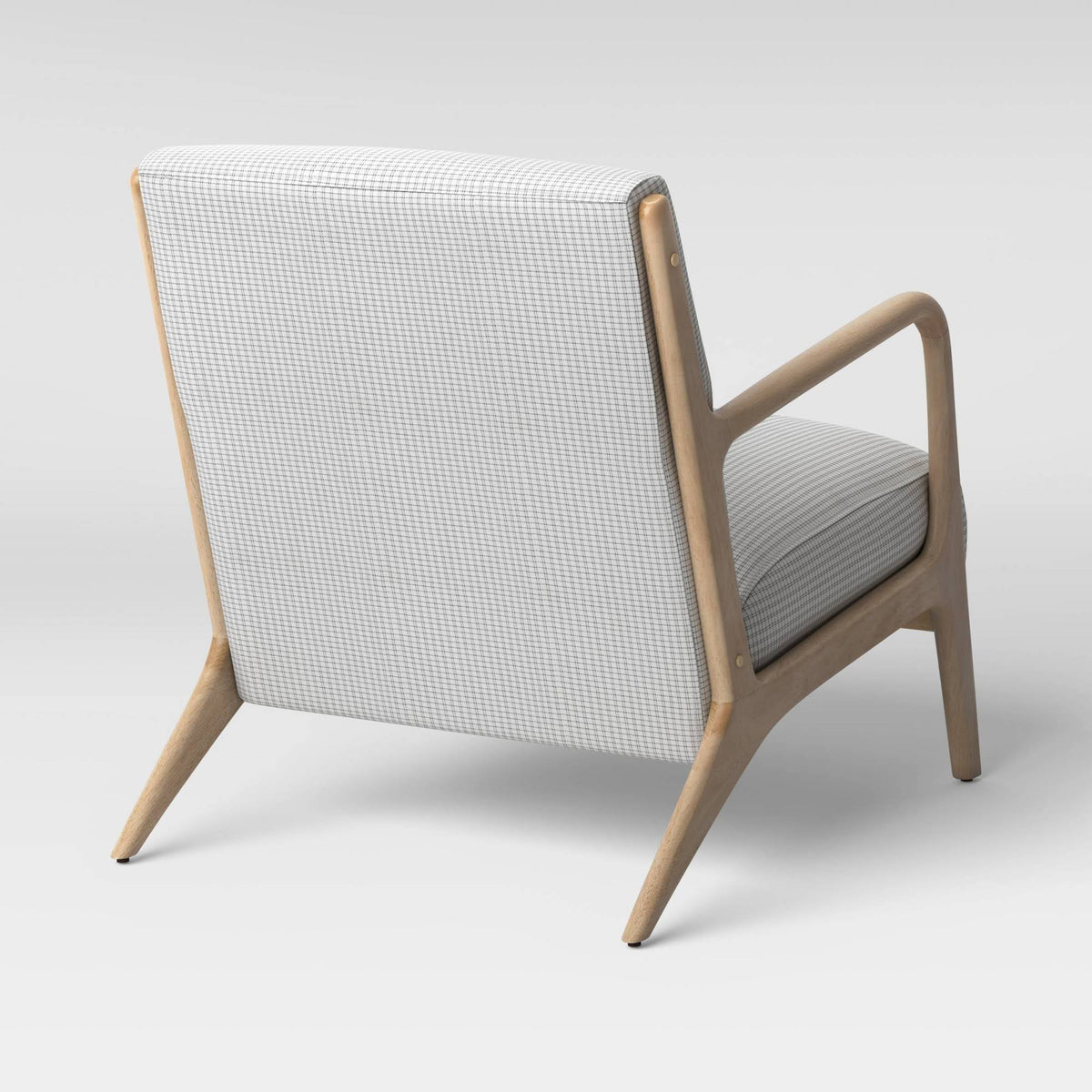 Plaid White/Black Wood Armchair K86965