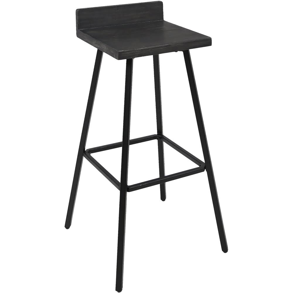 Iron and Acacia Wood Barstools (Set of 2) Dark Gray H233