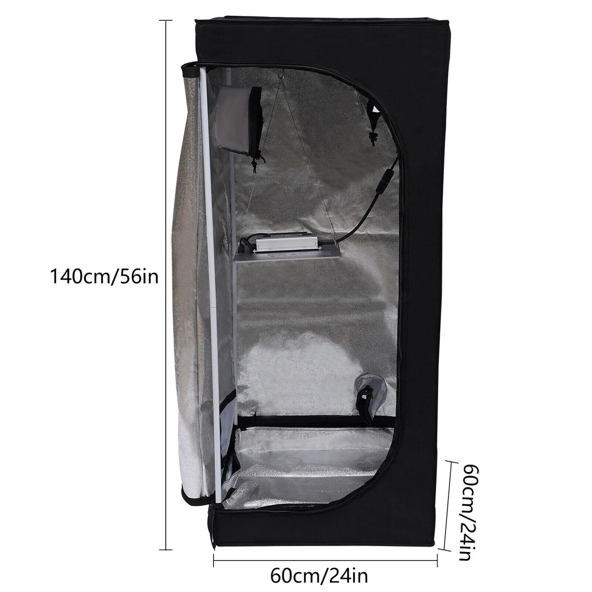 24"x 24"x 56" Grow Tent Kit with LED Grow Light and Ventilation Kit M7225