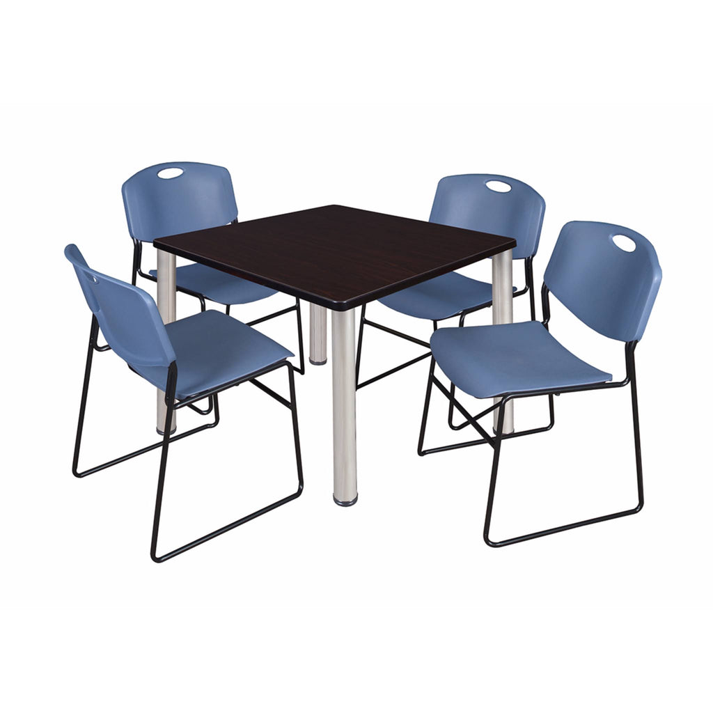 42x22 Square Breakroom Table with 4 Stack Chairs N228955