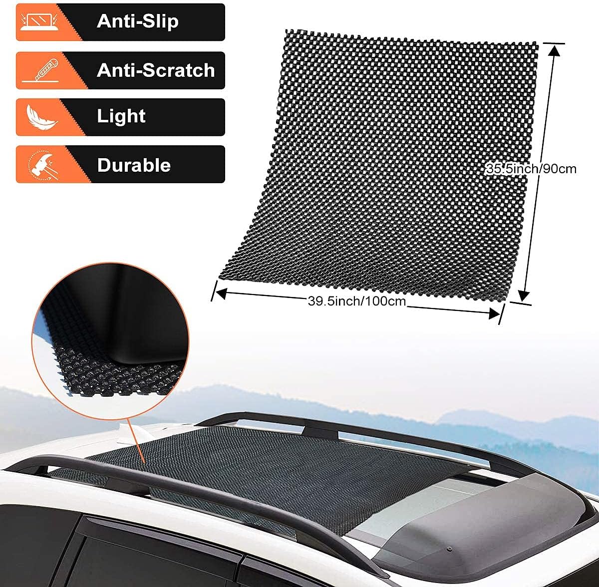 Car Rooftop Cargo Carrier Bag 15 Cubic Feet Waterproof Heavy Duty 800D PVC Soft-Shell Roof Carrier with Storage Bag and Protective Mat L470169
