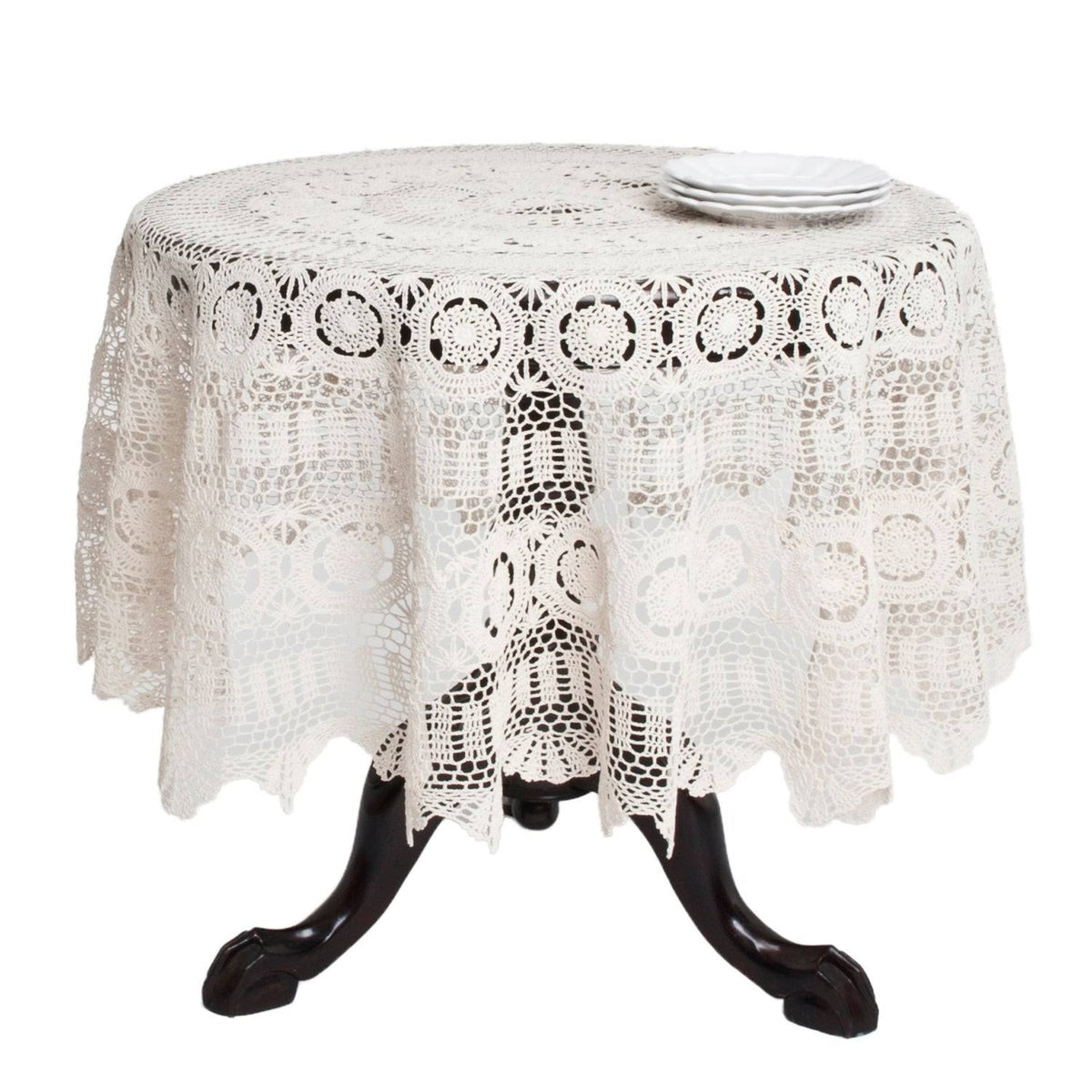 Handmade Crochet Lace Table Linens Grey D60534