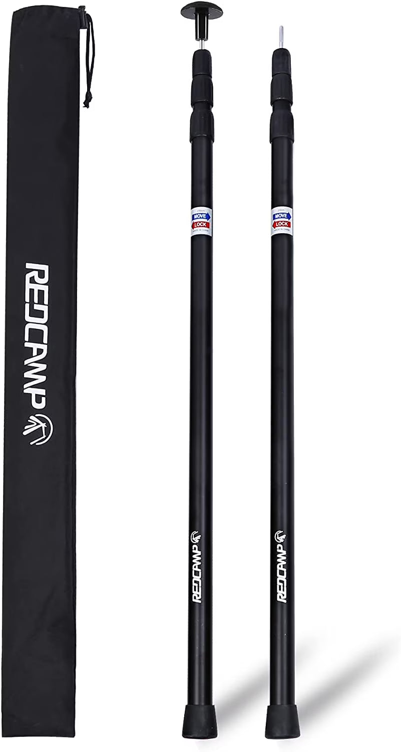 Aluminum Tarp Poles, Set of 2, Telescoping, Black M793276